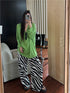 Women Casual Tiger Print Loose Straight Cut Trousers